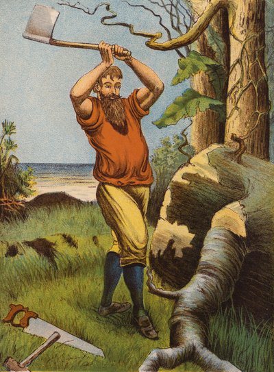 Robinson Crusoe (barevná litografie) od English School
