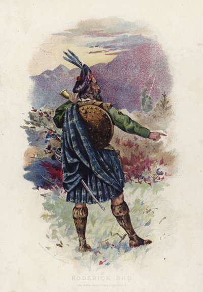 Roderick Dhu, od Sira Waltera Scotta Lady of the Lake od English School