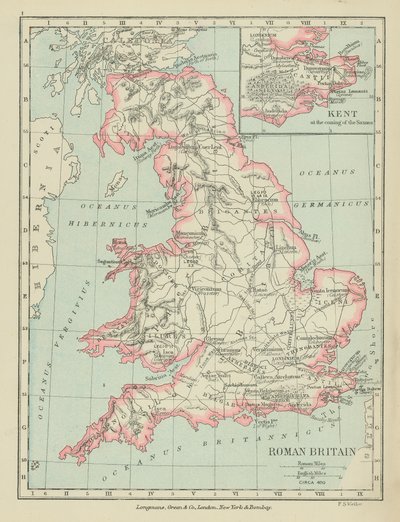 Římská Británie (barevná litografie) od English School