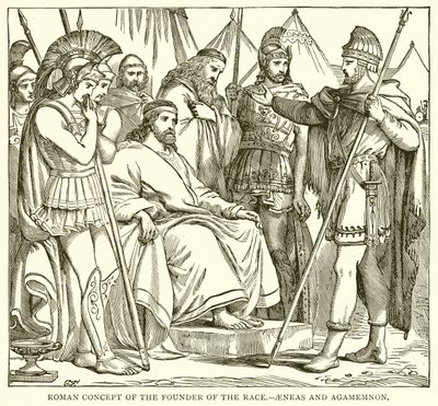 Římský koncept zakladatele rasy - Aeneas a Agamemnon od English School