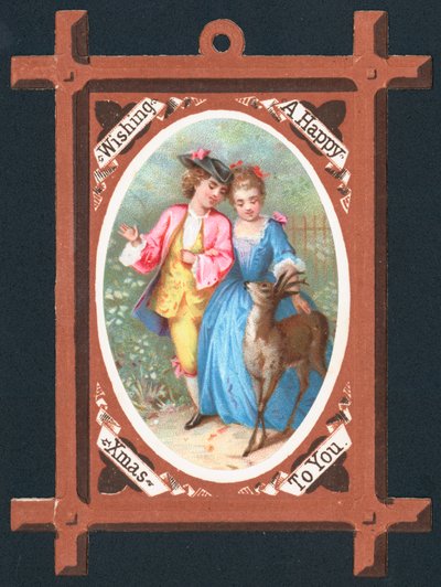 Romantický pár s jeleny, vánoční přání od English School