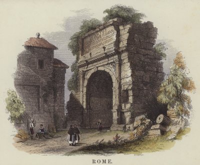 Řím (barevná rytina) od English School