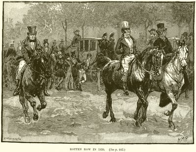 Rotten Row v roce 1830 od English School