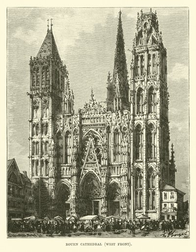 Katedrála v Rouen, západní fronta od English School