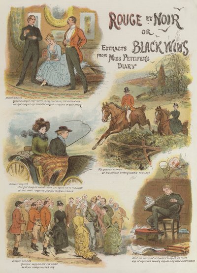 Rouge et Noir, neboli Černá vítězí, úryvky z Deníku slečny Pettiferové (chromolitho) od English School