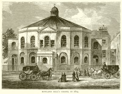 Rowland Hills Chapel v roce 1814 od English School