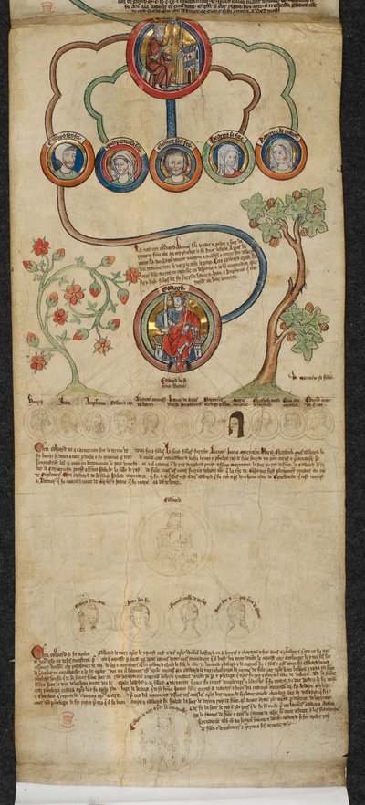 Royal 14 B. VI, Membrána 7, Královská genealogie od Jindřicha III. po Edwarda I. s prodloužením v jiné ruce od Edwarda II. po Edwarda III. (pergamen) od English School
