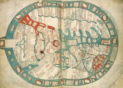 Velká mapa světa Royal 14 C IX ff.1v-2, z „Ranulph Higden