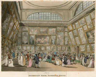 Royal Academy: Výstavní místnost, Somerset House, Londýn od English School
