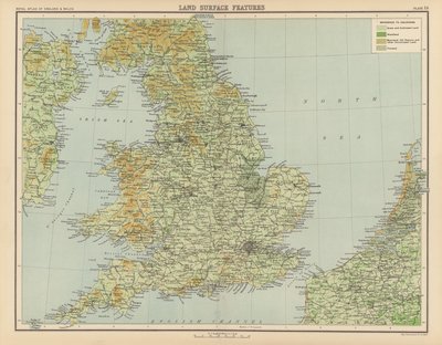 Royal Atlas, c 1900: Vlastnosti zemského povrchu (barevné lito) od English School