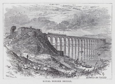 Royal Border Bridge (rytina) od English School