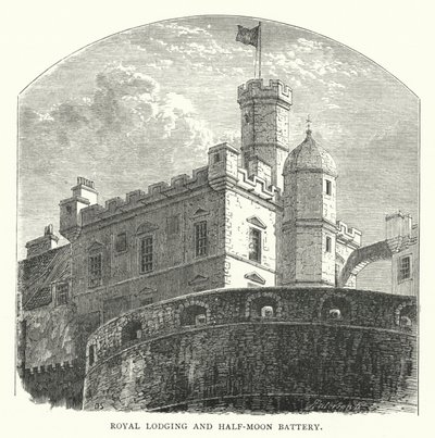 Royal Lodging a Half-Moon Battery (rytina) od English School