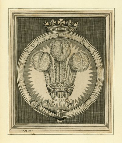 Královské motto. Honi Soit Qui Mal Y Think od English School
