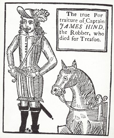 Royalistický pirát James Hind (rytina) od English School