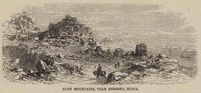 Ruby Mountains, poblíž Korosko, Nubia (rytina) od English School