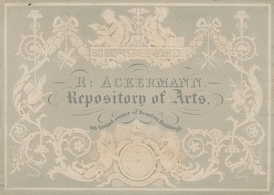 Rudolph Ackermann, vizitka, vyraženo Dobbsem od English School