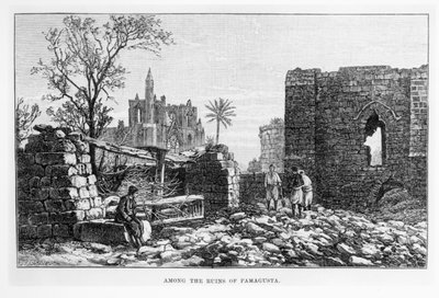 Ruiny Famagusty na Kypru z filmu In an Enchanted Island od W.H. Mallock, publikoval 1889 od English School