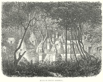 Zřícenina hory Bakheng (rytina) od English School
