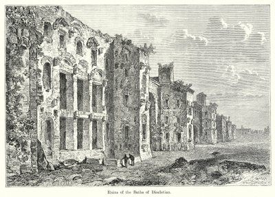 Zřícenina Diokleciánových lázní (rytina) od English School