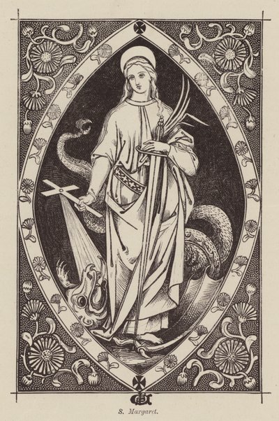 S Margaret (rytina) od English School