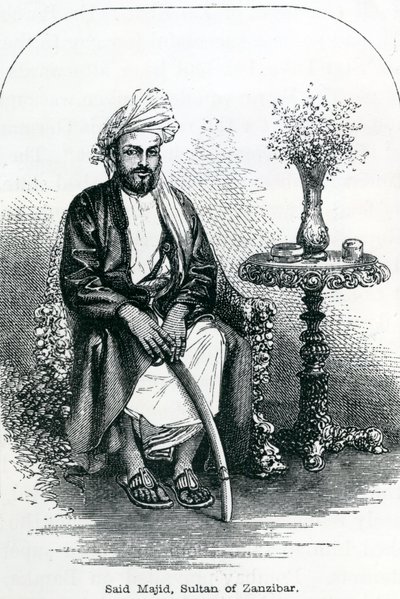 Said Majid, sultán ze Zanzibaru (rytina) od English School