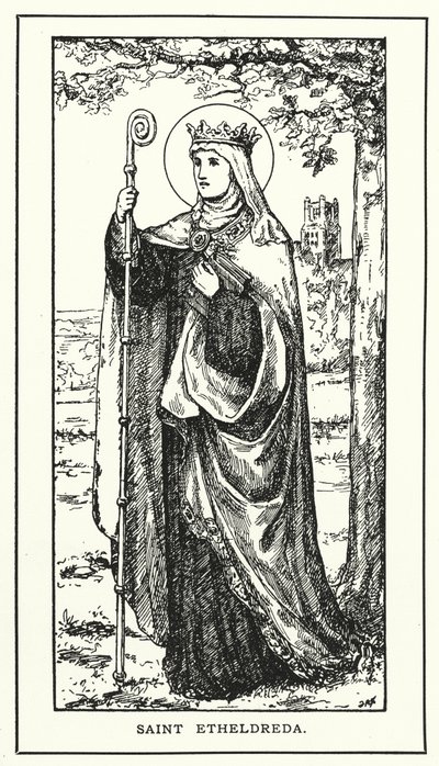 Svatá Etheldreda (rytina) od English School