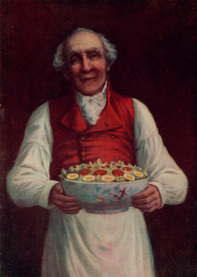 "Salát, pane" (barevná litografie) od English School