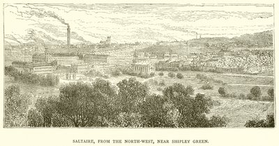 Saltaire, ze severozápadu, poblíž Shipley Green od English School