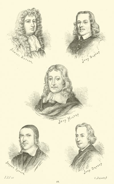 Samuel Butler, John Bunyan, John Milton, Jeremy Taylor, John Dryden od English School