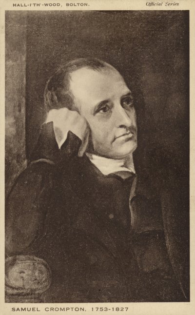 Samuel Crompton (1753-1827), anglický vynálezce spřádacího mezka (litografie) od English School