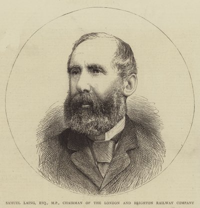 Samuel Laing, Esquire, poslanec, předseda Londýnské a Brightonské železniční společnosti (rytina) od English School