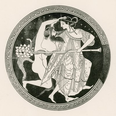 Satyr a Maenad (rytina) od English School