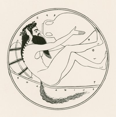 Satyr a amfora (rytina) od English School