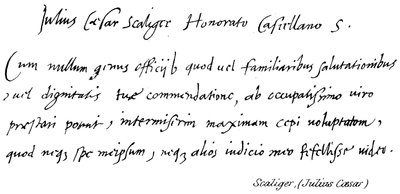 Scaliger, Julius Caesar od English School