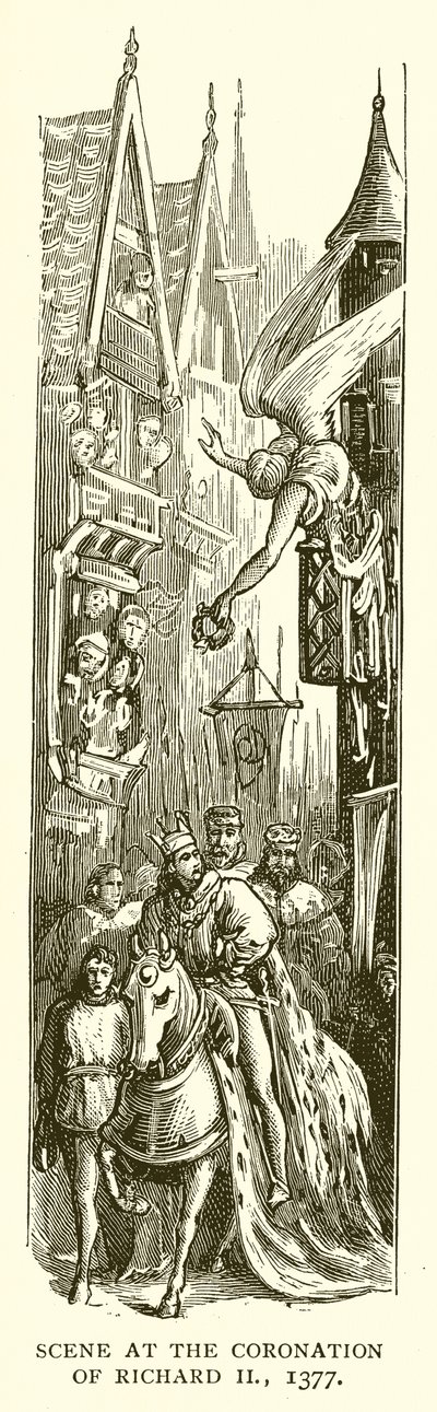Scéna při korunovaci Richarda II., 1377 od English School