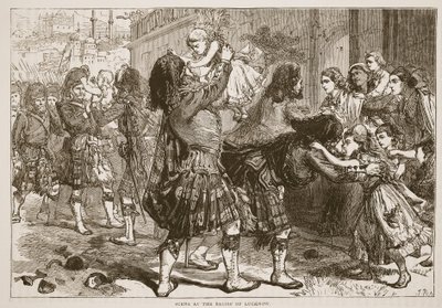 Scéna při osvobozování Lucknow, ilustrace z Cassells Illustrated History of England od English School
