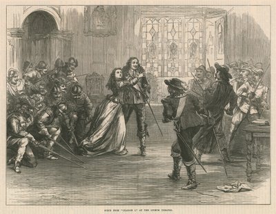 Scéna z Karla I. v divadle Lyceum v Londýně od English School