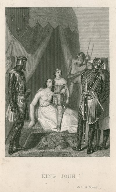 Scéna z krále Jana od Williama Shakespeara od English School