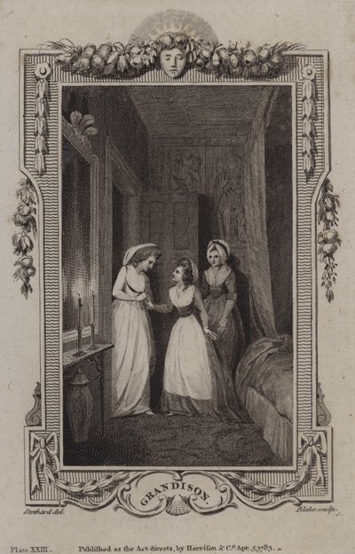 Scéna z Historie sira Charlese Grandisona od Samuela Richardsona od English School