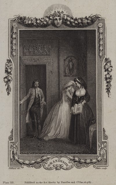 Scéna z Historie sira Charlese Grandisona od Samuela Richardsona od English School