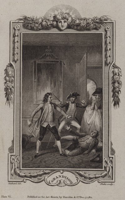 Scéna z Historie sira Charlese Grandisona od Samuela Richardsona od English School