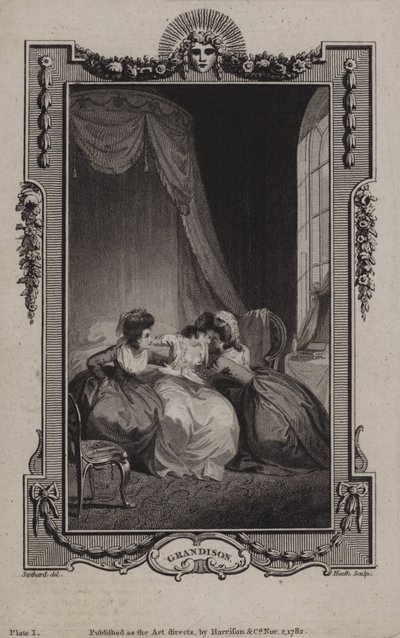 Scéna z Historie sira Charlese Grandisona od Samuela Richardsona od English School