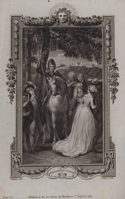 Scéna z pokračování Miguela de Cervantese Don Quijote, kterou napsal Alonso Fernandez de Avellaneda od English School