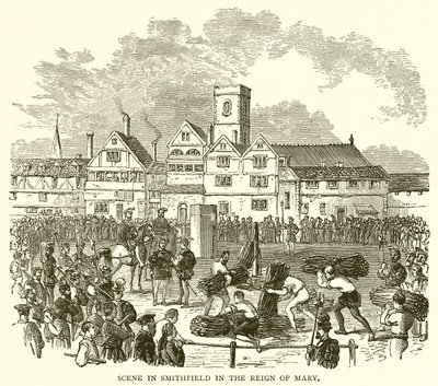 Scéna ve Smithfieldu za vlády Marie od English School