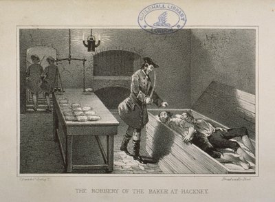 Scéna loupeže Hackney Baker, c.1730 od English School