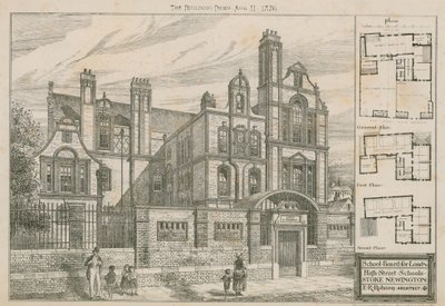 Školní rada pro Londýn, High Street Schools, Stoke Newington, Londýn od English School