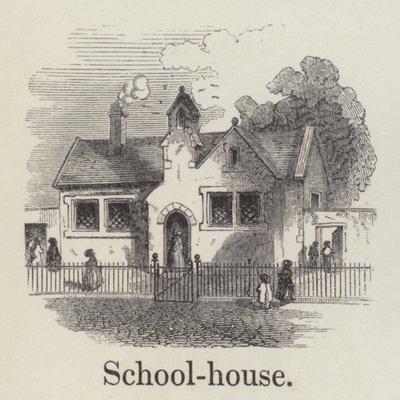 školní budova (rytina) od English School