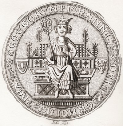 Pečeť Johna Balliola, kolem 1249 1314, aka, Toom Tabard, Skoti pro „prázdný kabát“, skotský král. Z Iconographia Scotica nebo Portréty slavných Skotska, publikoval 1797. od English School