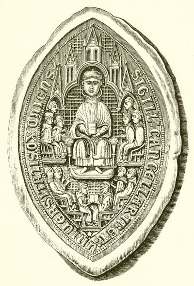 Pečeť Oxfordské univerzity, c. 1300 od English School