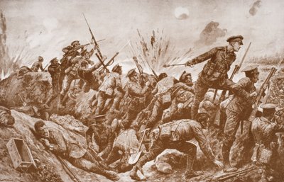 Druhý poručík G.H. Woolley v obraně Hill 60 se svými muži od English School